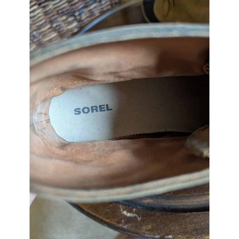 Sorel Out N About Leather Duck Boot Women 7.5 Black Ankle Waterproof Rain Bootie